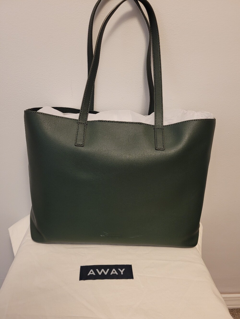 AWAY Forest Green Latitude Leather Tote